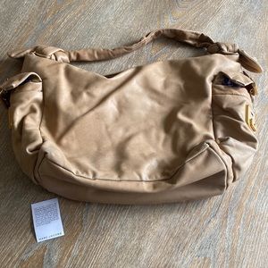 Marc marc jacobs tan cream hobo shoulder bag leather gold hardware